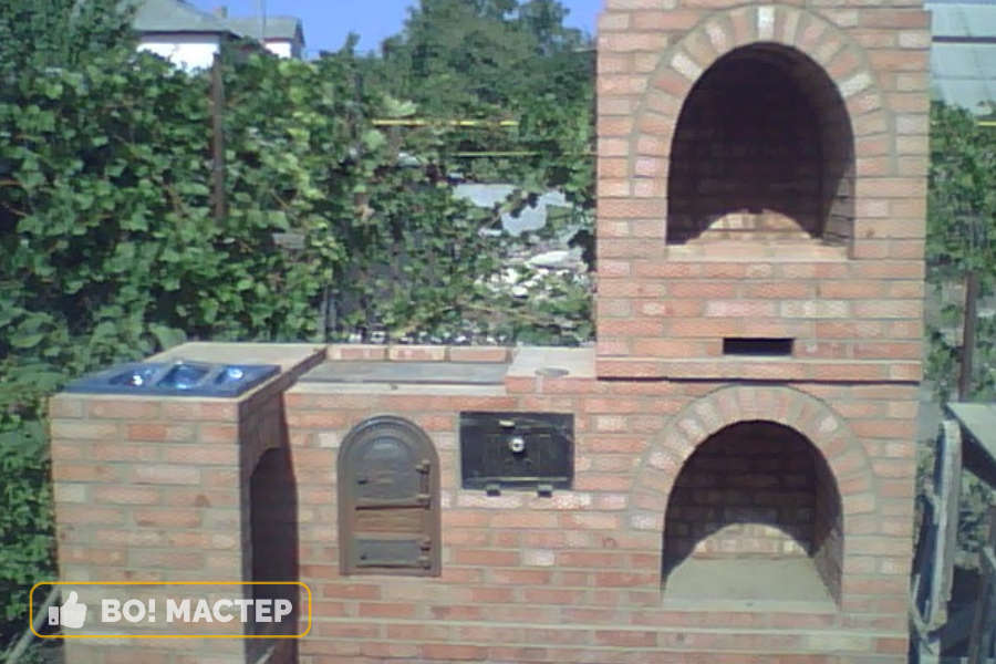 Мангал из кирпича в селе Кицканы